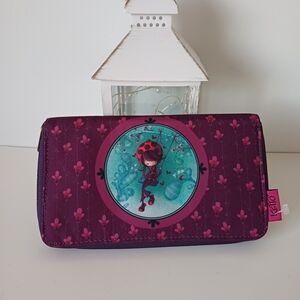 Vibrant Ketto Purple Turquoise Wallet Purse with Cartoon Design Ladybug